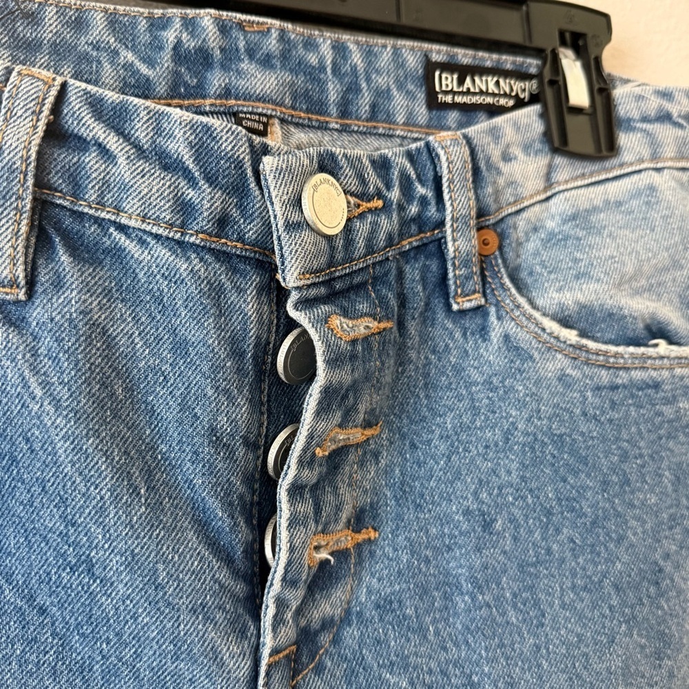 Blank NYC The Madison Crop high Rise Distressed Women's Jeans Button Fly 26 - Picture 4 of 8